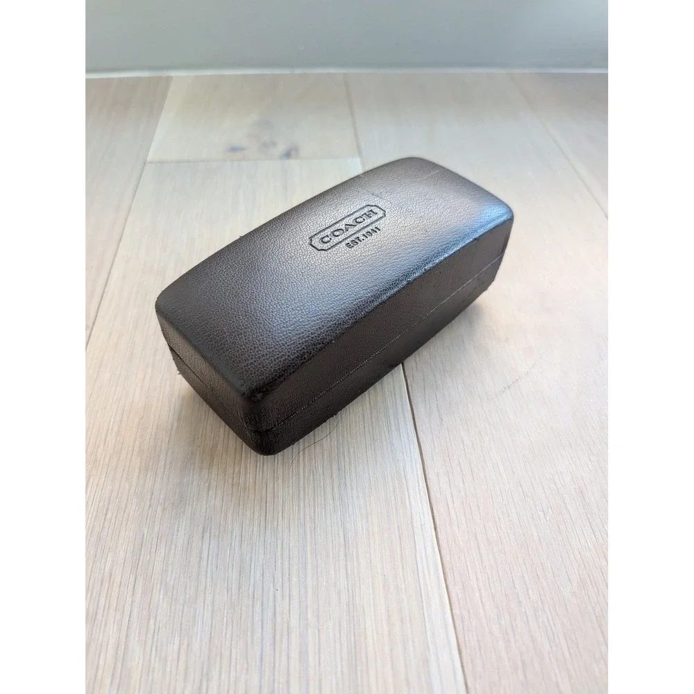 Coach Est. 1941 Brown Hard Eyeglass & Sunglasses Case | Pebbled Finish | Logo